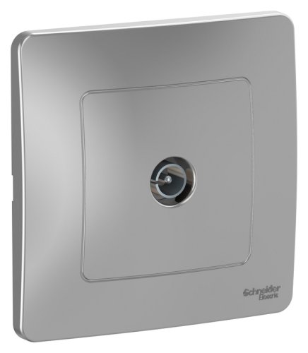 Розетка TV Коннектор с рамкой Systeme Electric Blanca 1-м. алюминий картинка